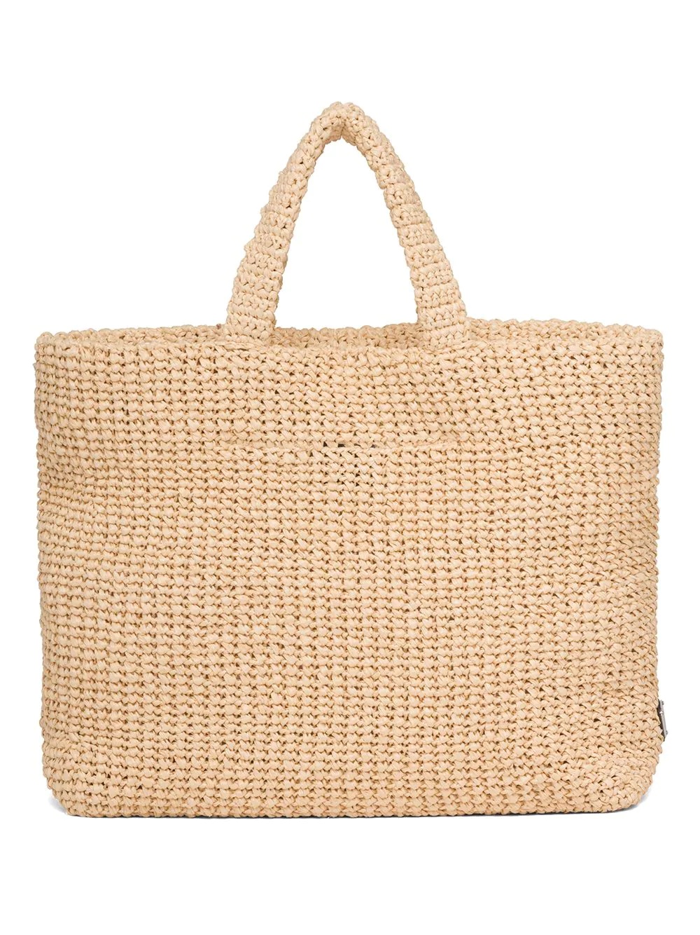 logo-embroidered raffia tote bag - 3