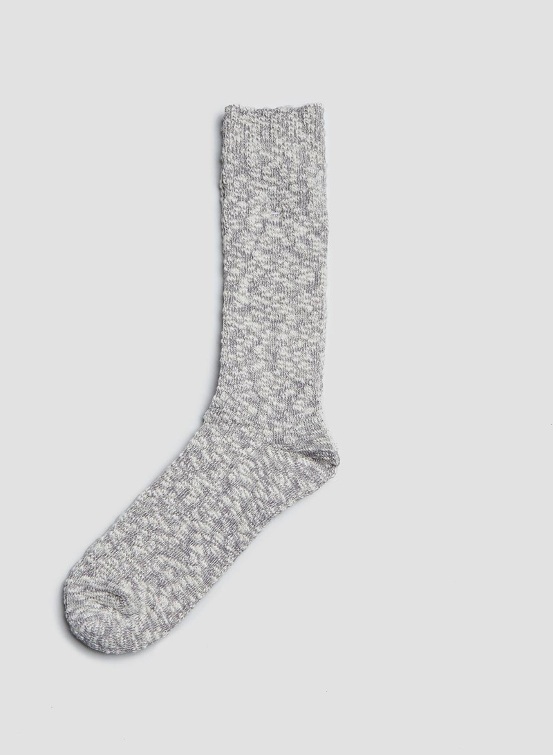 Nigel Cabourn Anonymous Ism Lightweight Slub Crew Sock in Mid Grey outlook