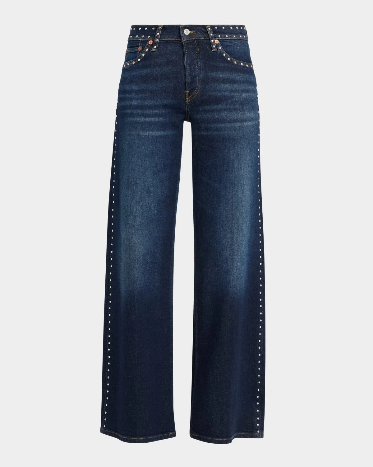 Studded Mid-Rise Jeans - 1