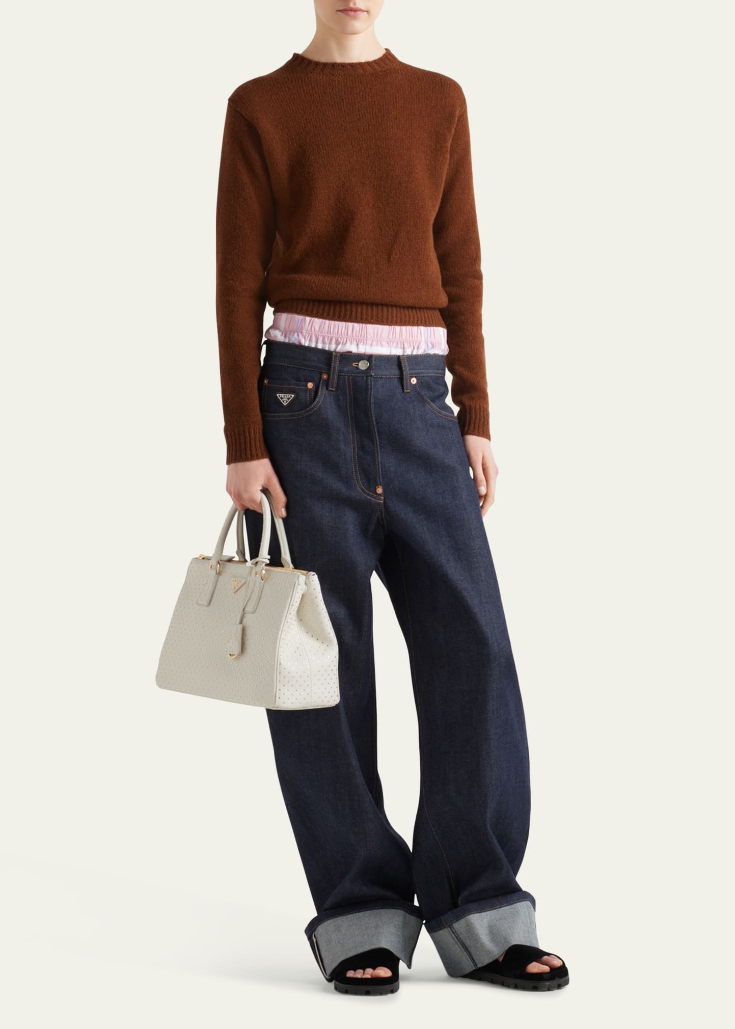 Galleria Large Studded Leather Top-Handle Bag - 5