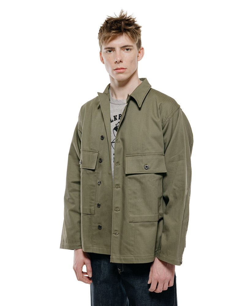 The Real McCoys MJ22013 U.S.N. Jackets Herringbone Twill Olive outlook