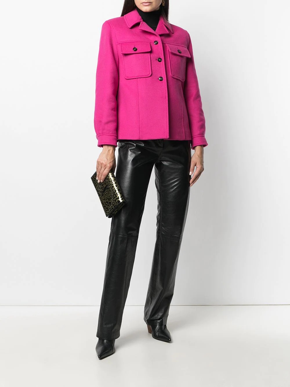 chest flap pockets buttoned jacket - 2