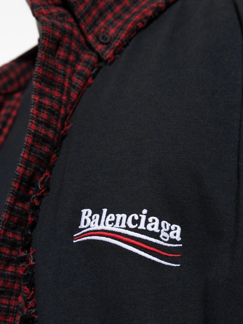 BALENCIAGA Balenciaga Check Frayed Shirt outlook