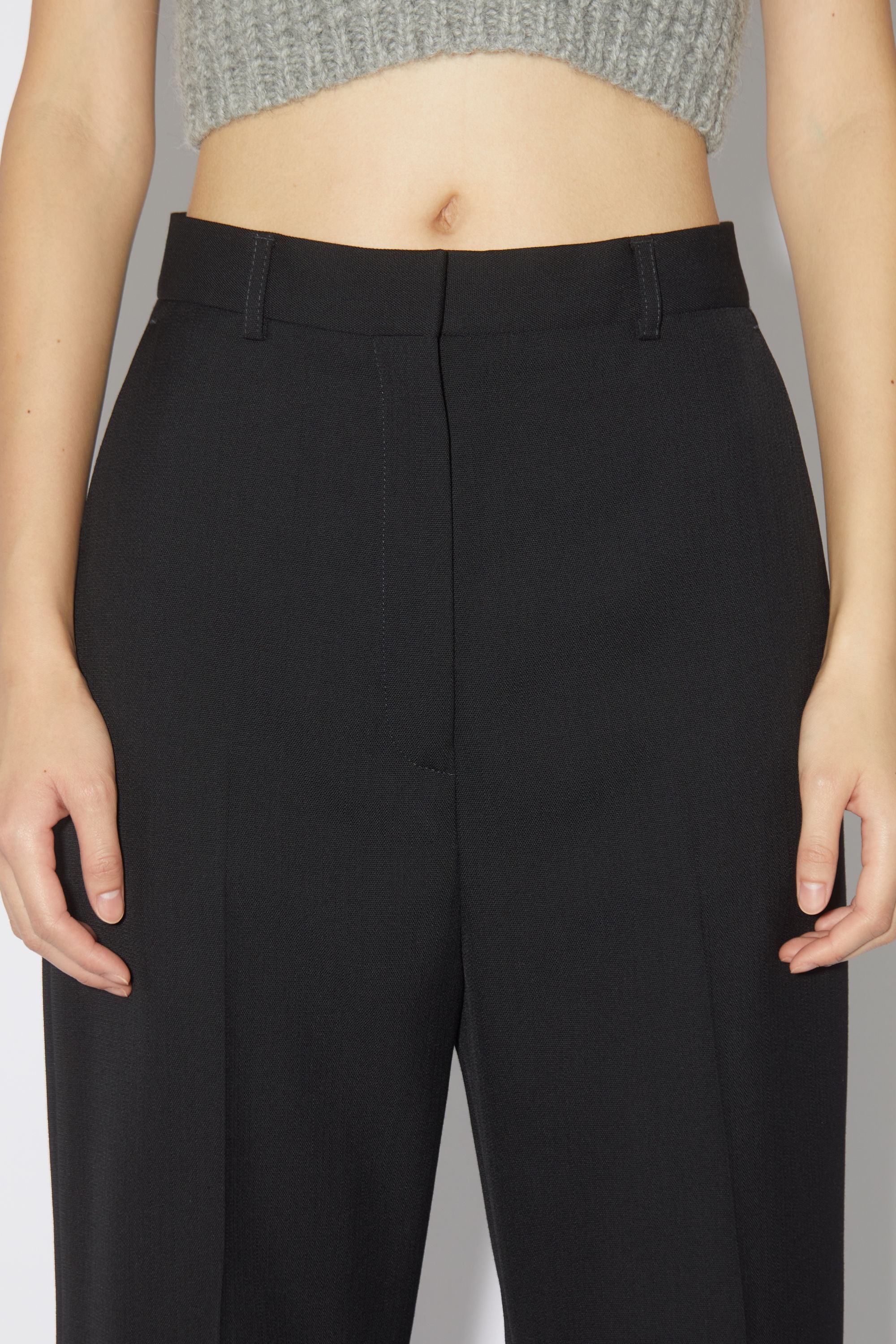 Wool blend trousers - Black - 5