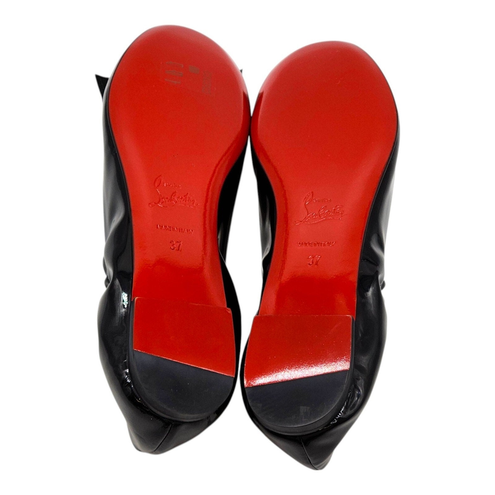 Christian Louboutin Gloriana Flat Patent Leather Ballet Flats Black - 12