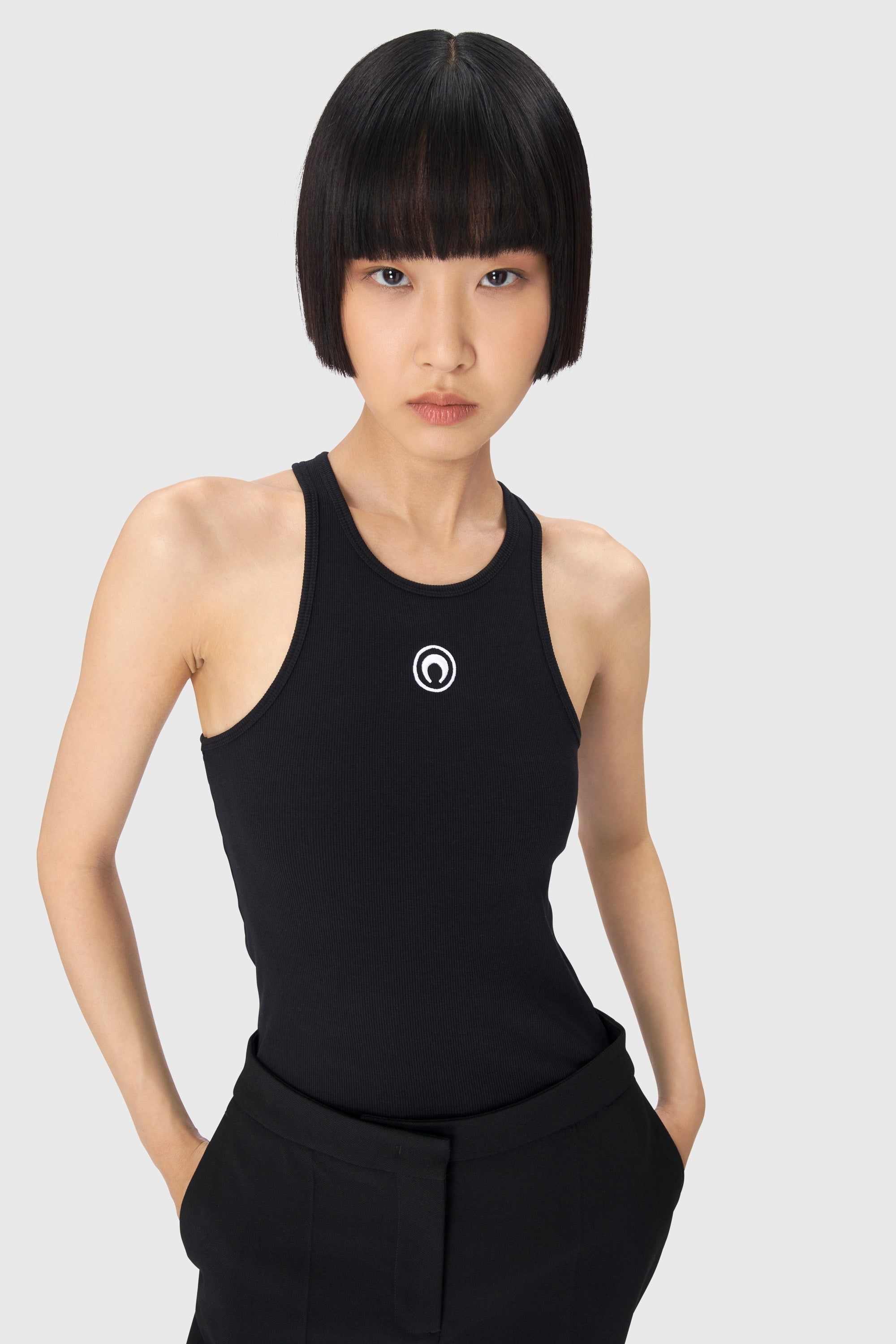 Moon Logo Ribbed Jersey Tank Top - 3