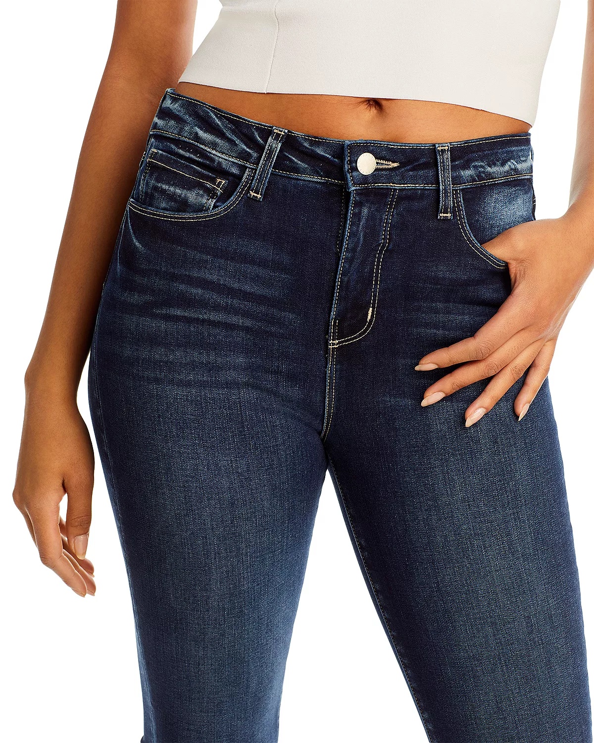Selma Sleek High Rise Baby Bootcut Jeans in Columbia - 6