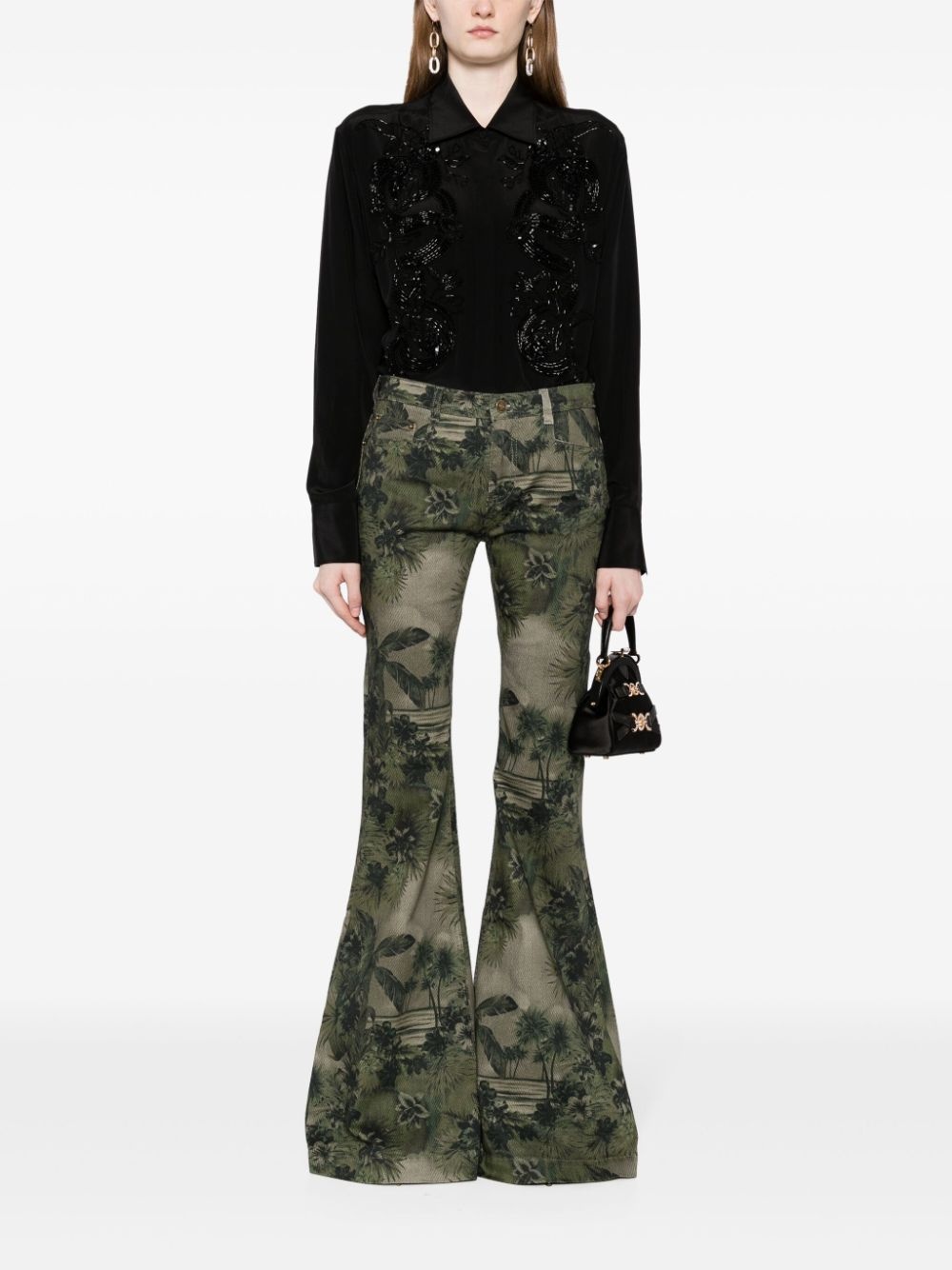 bead-embellished appliquÃ© viscose shirt - 2