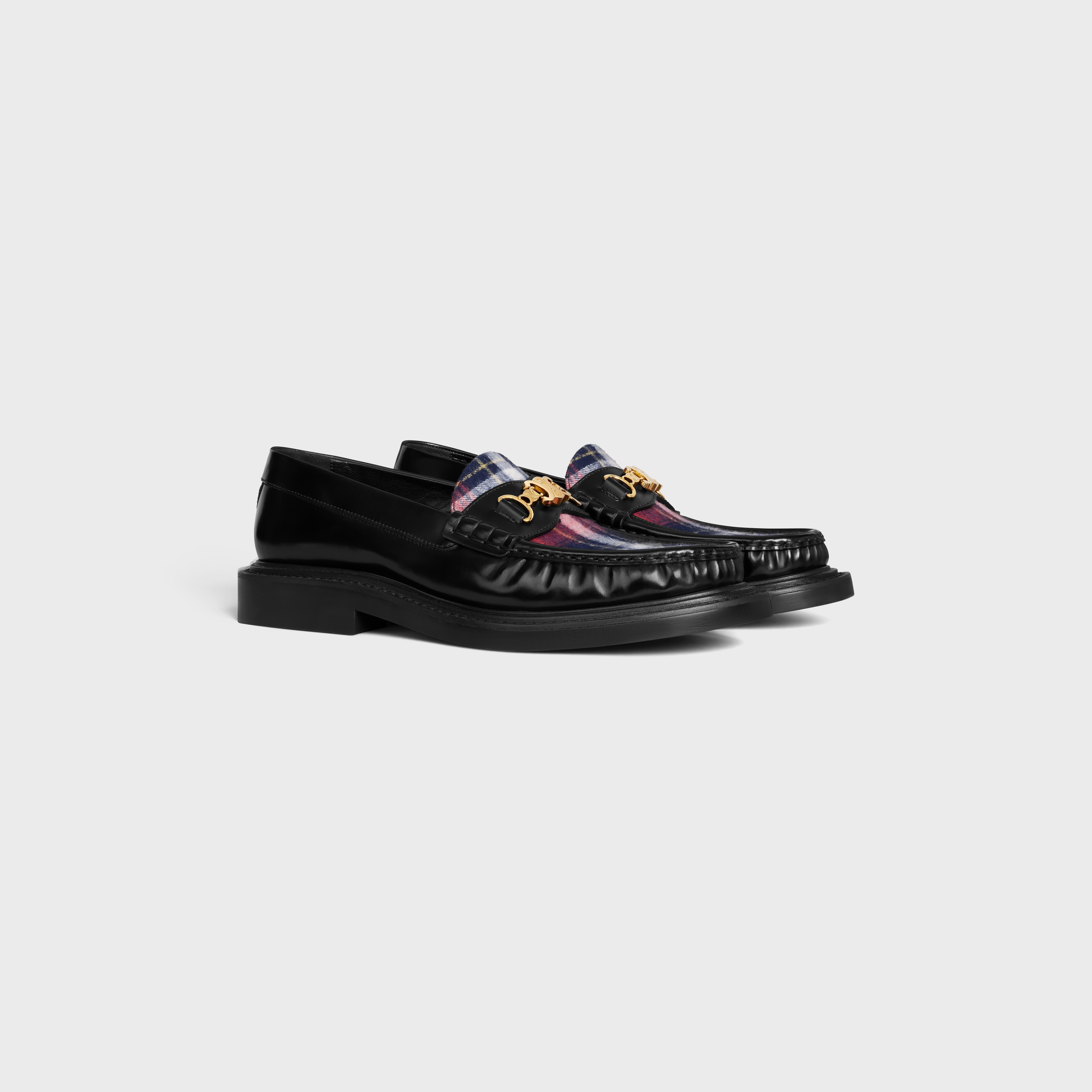 CELINE UNIVERSITÉ TRIOMPHE CHAIN LOAFER in POLISHED BULL AND TARTAN - 2