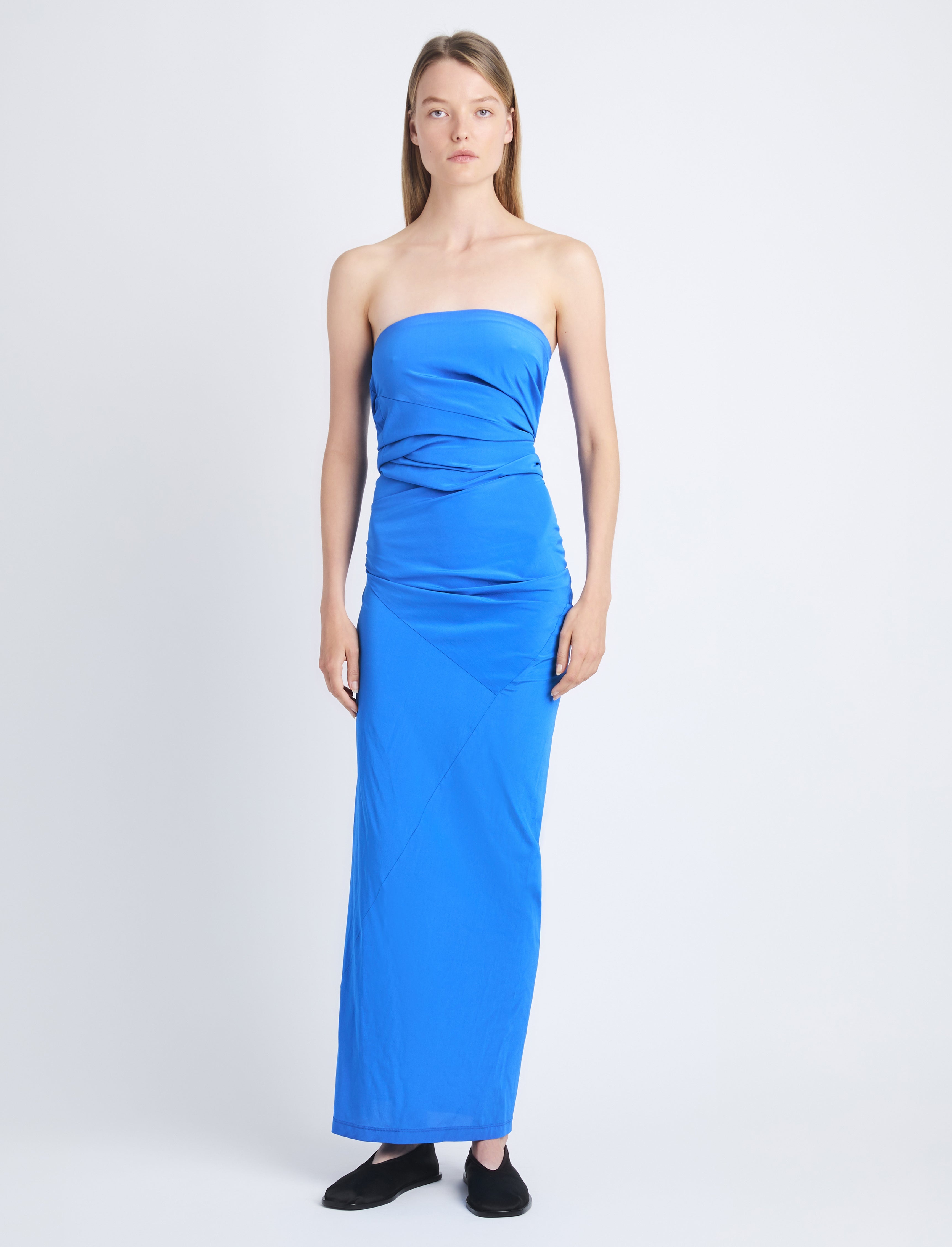 Odette Strapless Dress in Silk Viscose - 2