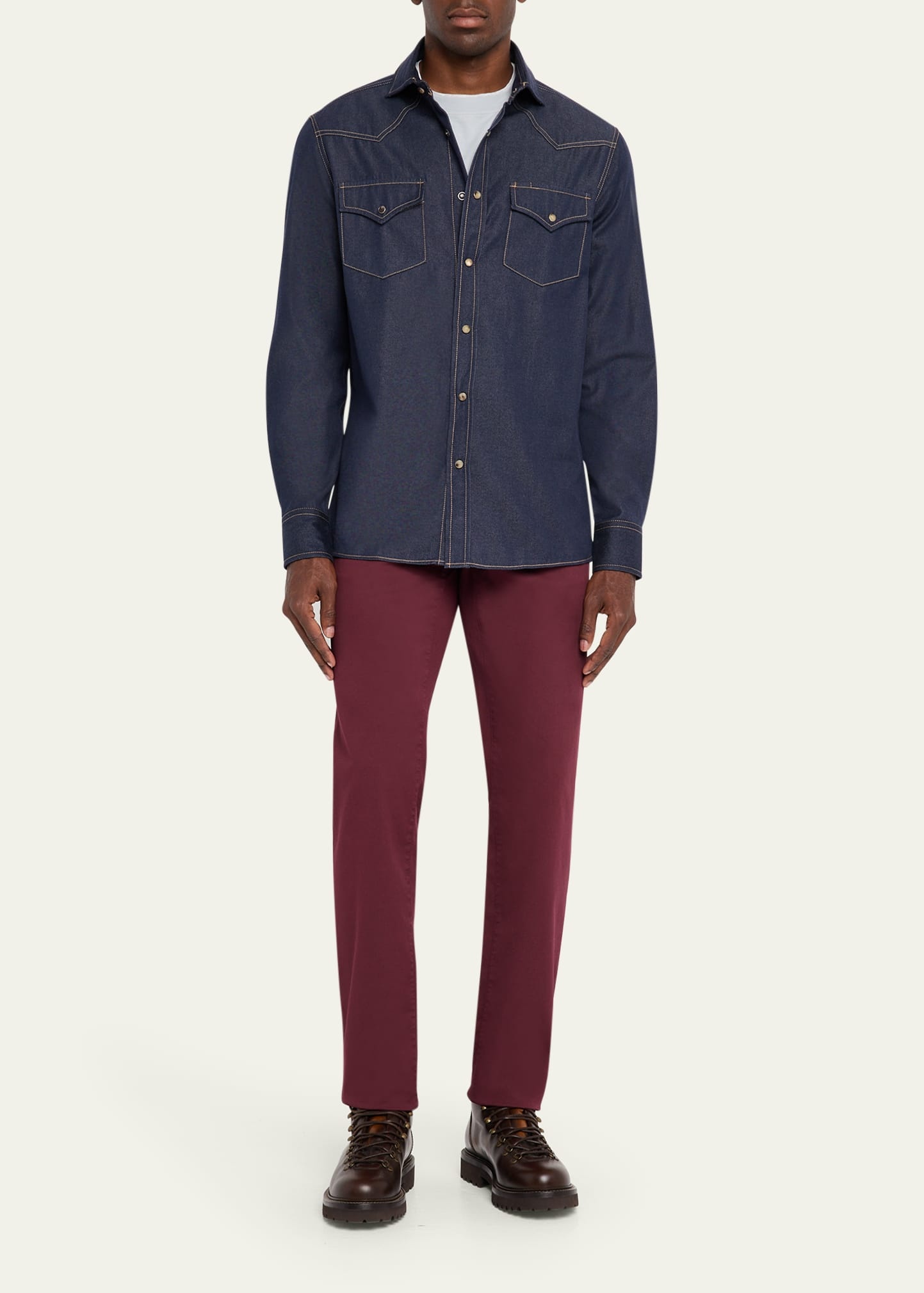 Men's Denim Snap-Front Western Shirt - 2