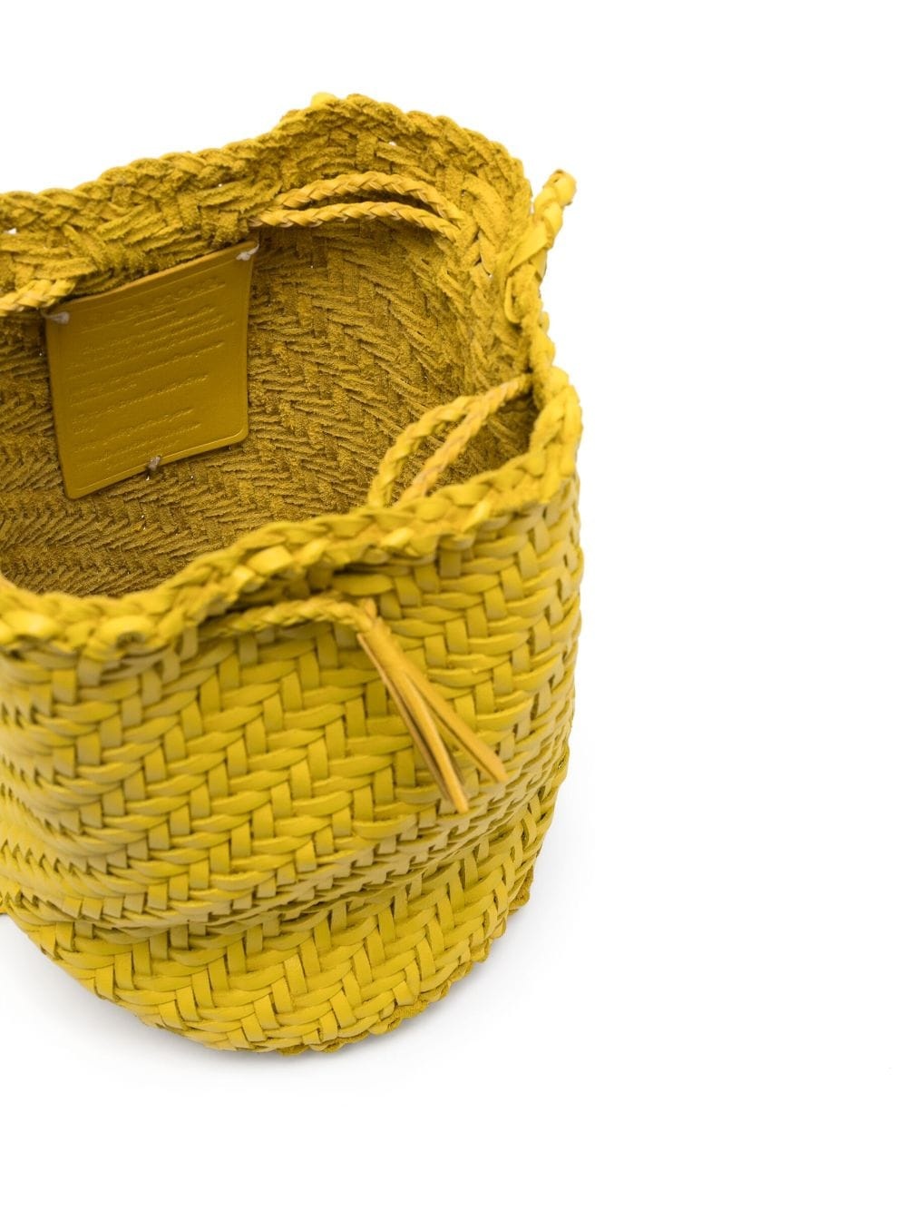interwoven-design leather bucket bag - 5