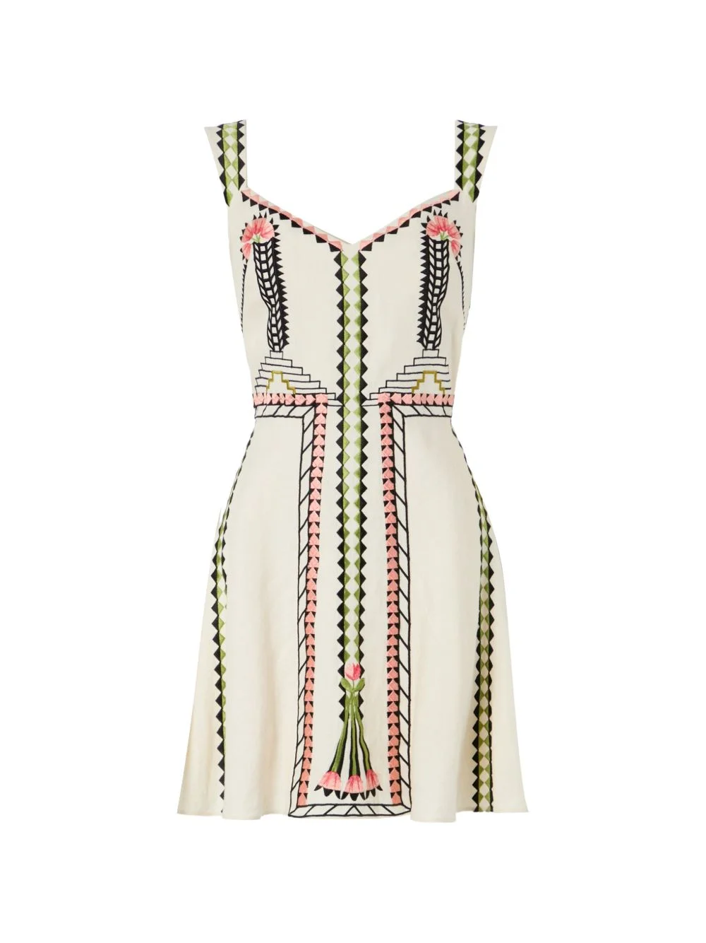 Avalon embroidered linen mini dress - 1