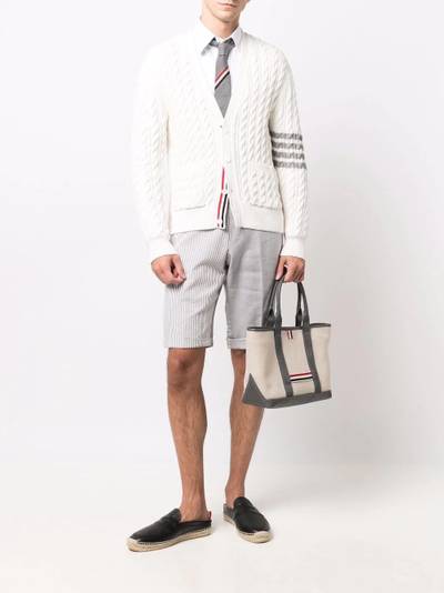 Thom Browne 4-Bar cable-knit cardigan outlook