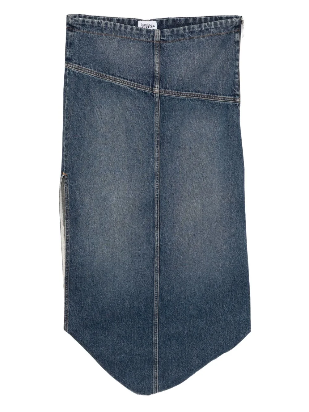 zipped denim skirt - 1