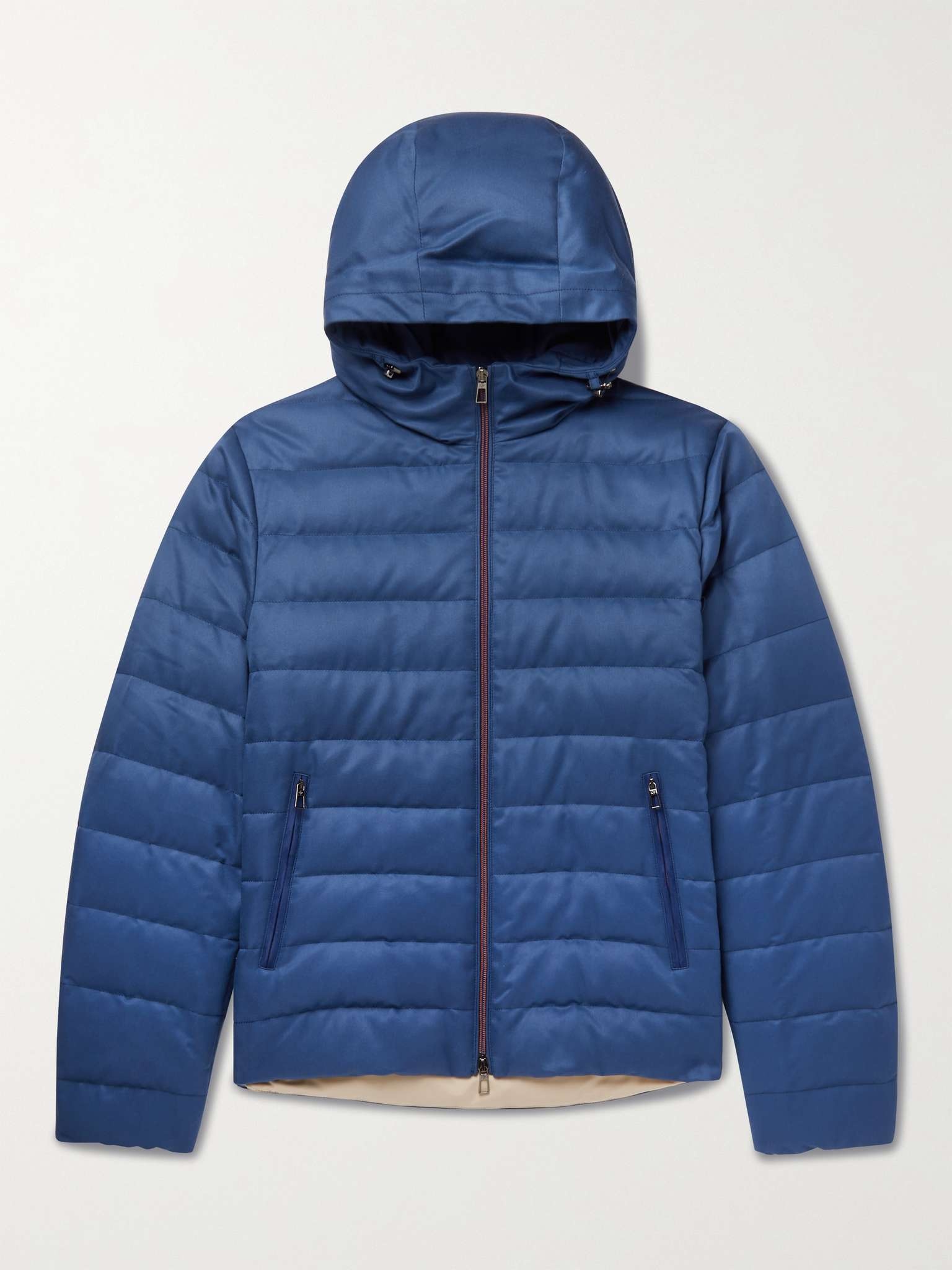 Gateway Quilted Silk-Twill Hooded Down Jacket - 1