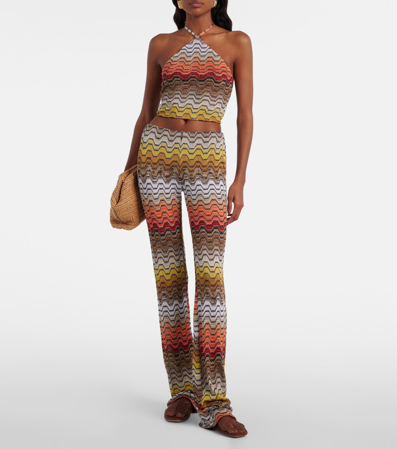 Missoni Wave halterneck lamé top outlook