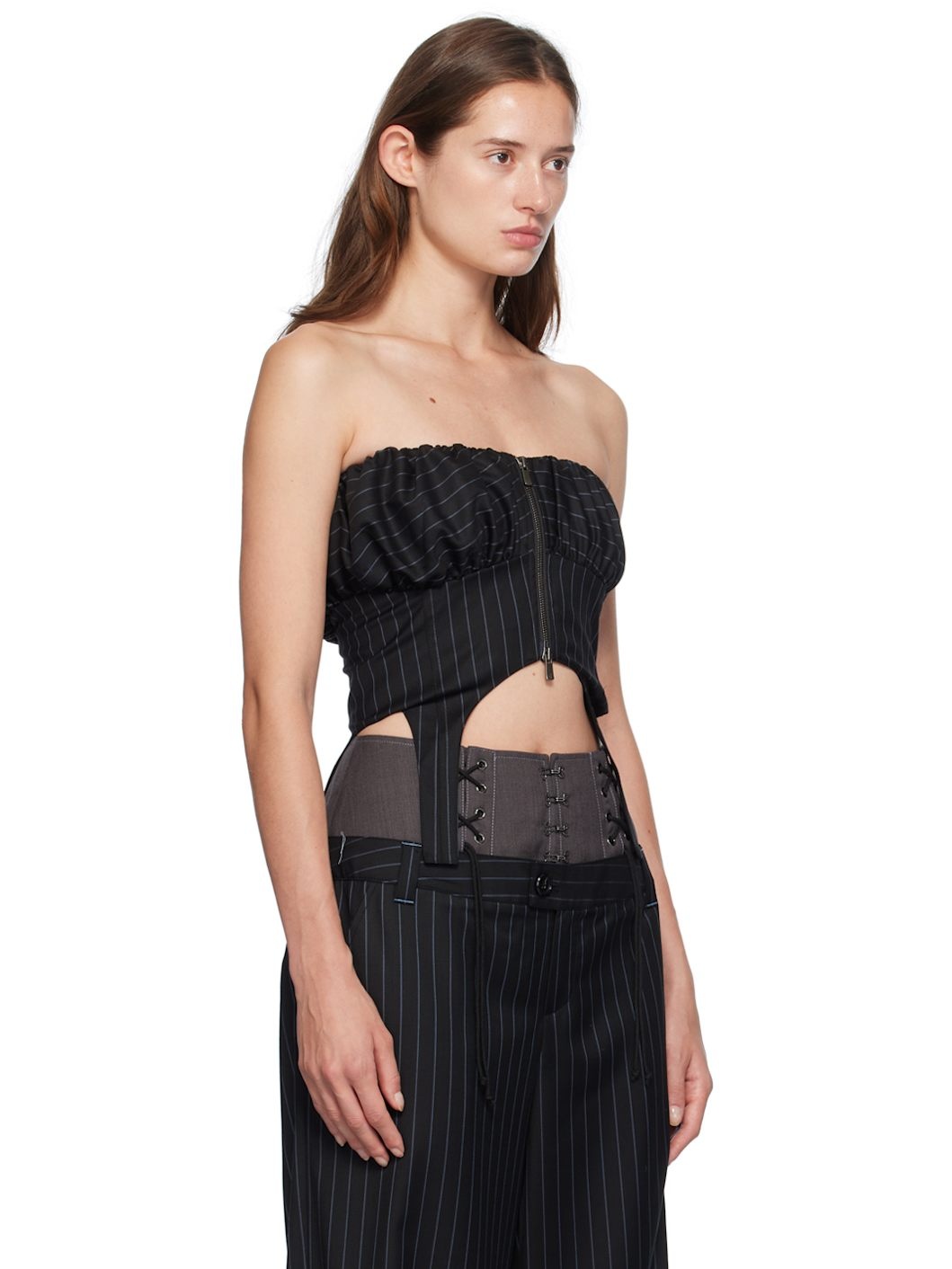 Black Balloon Bustier Top - 2