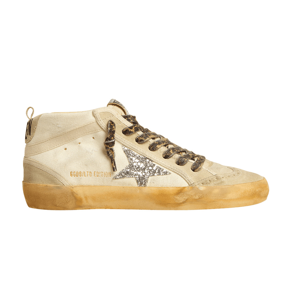 Golden Goose Wmns Mid Star 'Leopard Laces Silver Glitter' - 1
