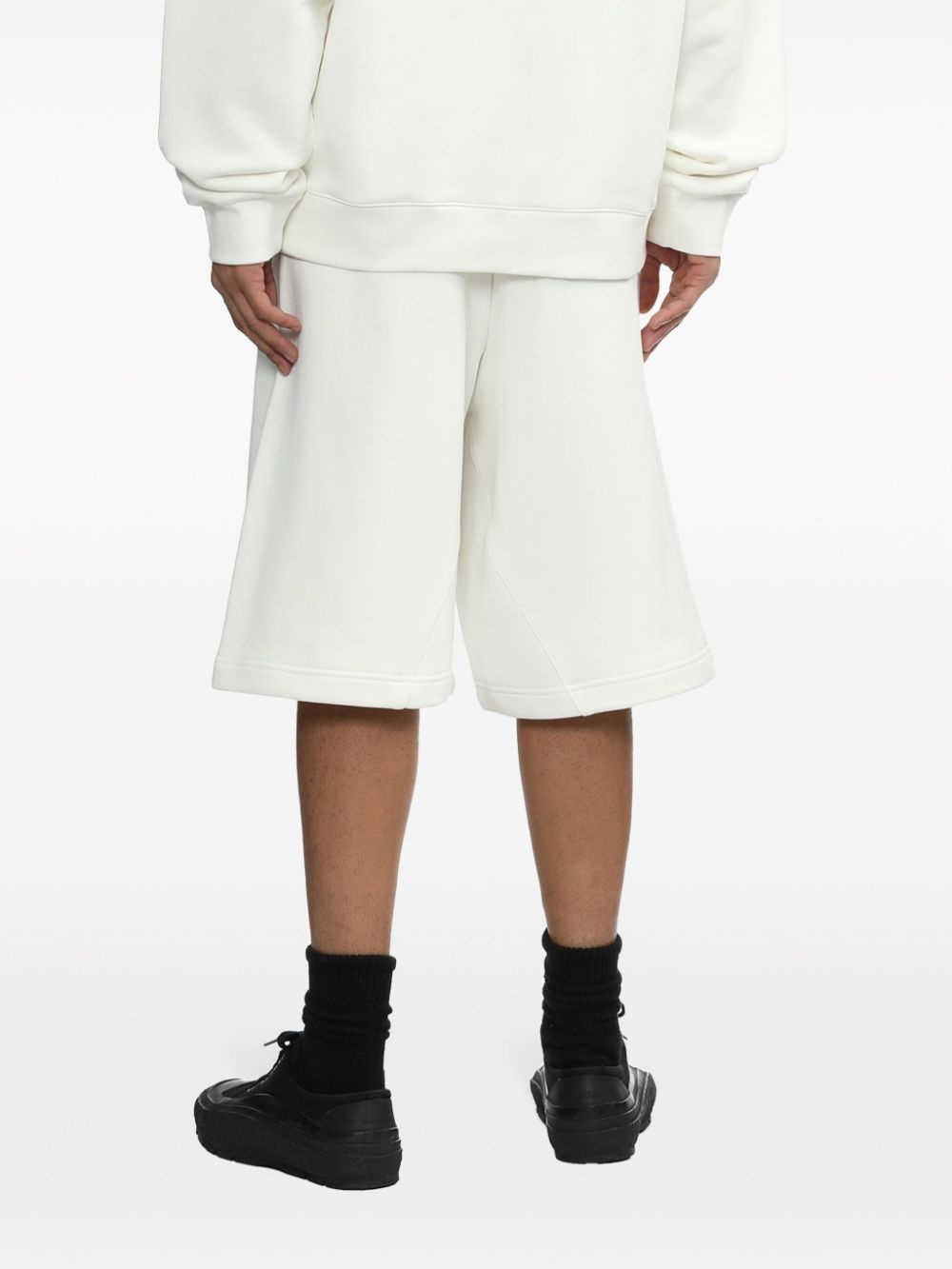 logo-print cotton track shorts - 4