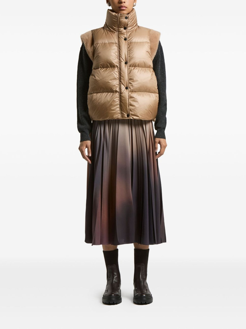 PESERICO quilted shearling-trimmed gilet outlook