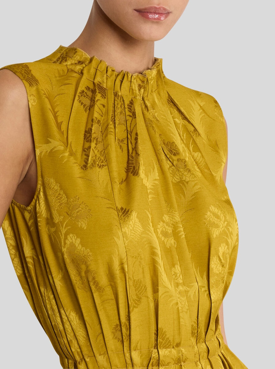 LONG DRESS WITH LEAFY JACQUARD MOTIF - 2