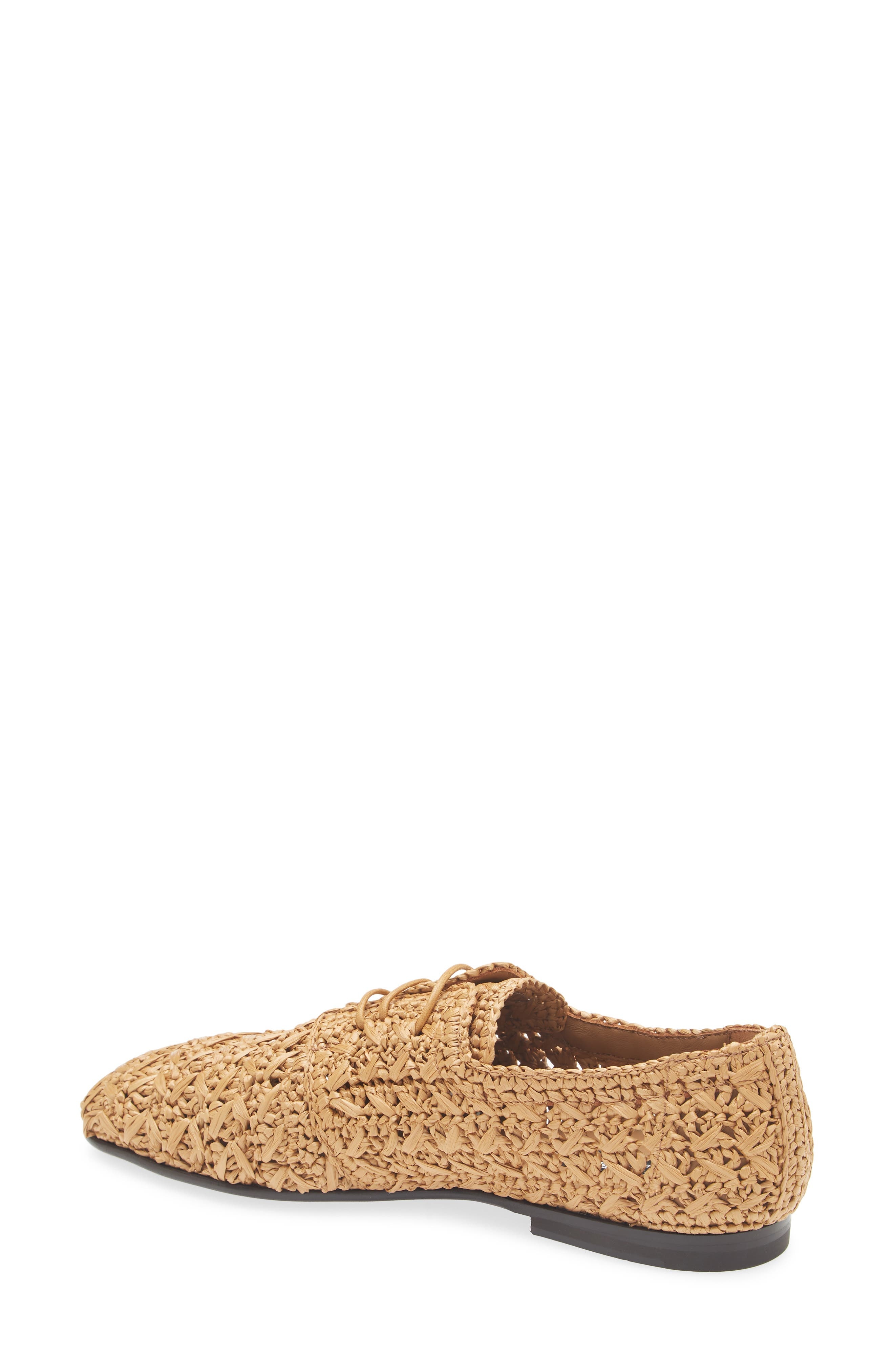 Dolce&Gabbana Raffia Lace-Up Loafer in Naturale/Cammello at Nordstrom - 2