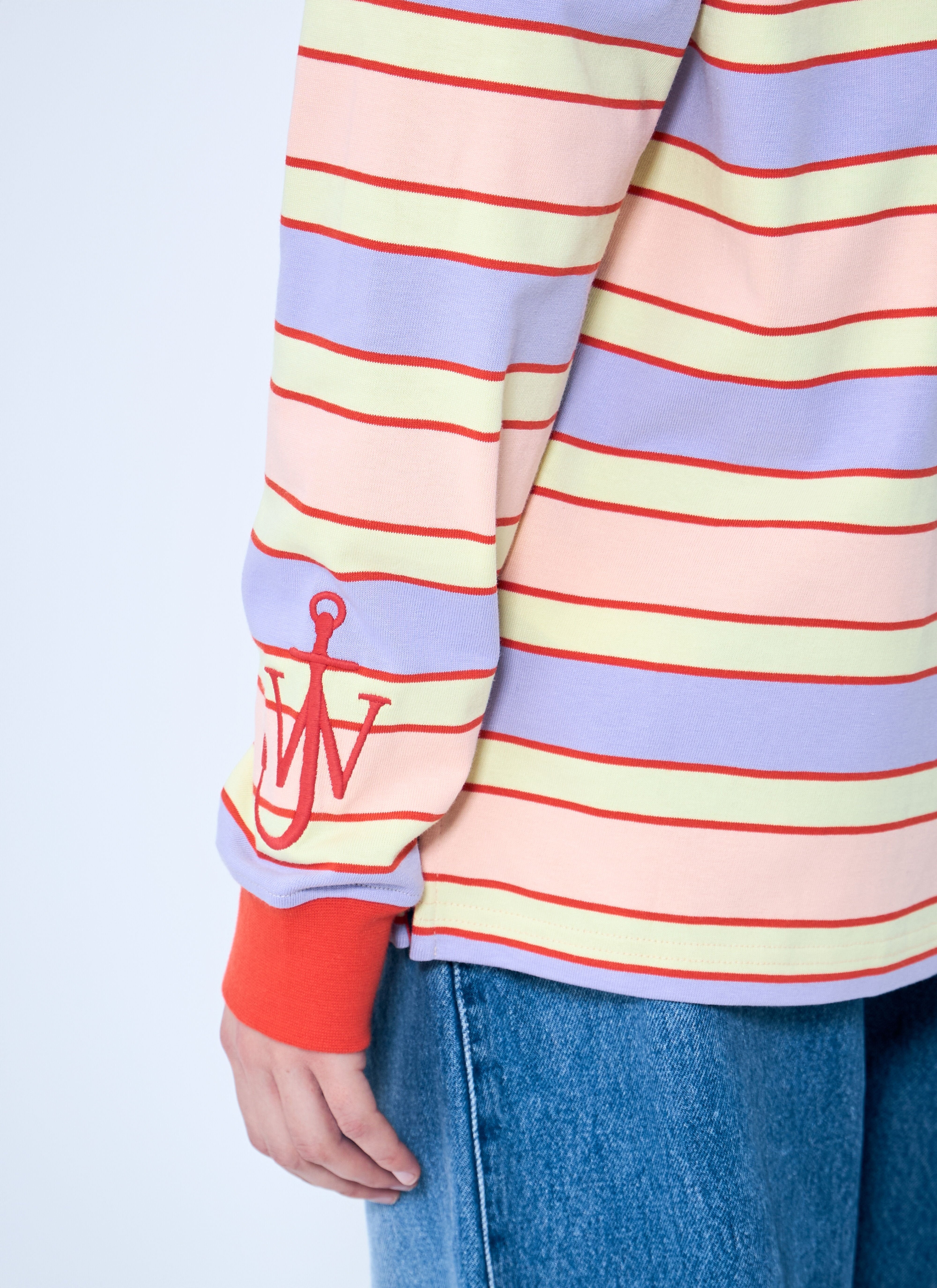 J.W. ANDERSON - Jw Anderson Women Striped Polo Shirt With Contrast Trims - 6