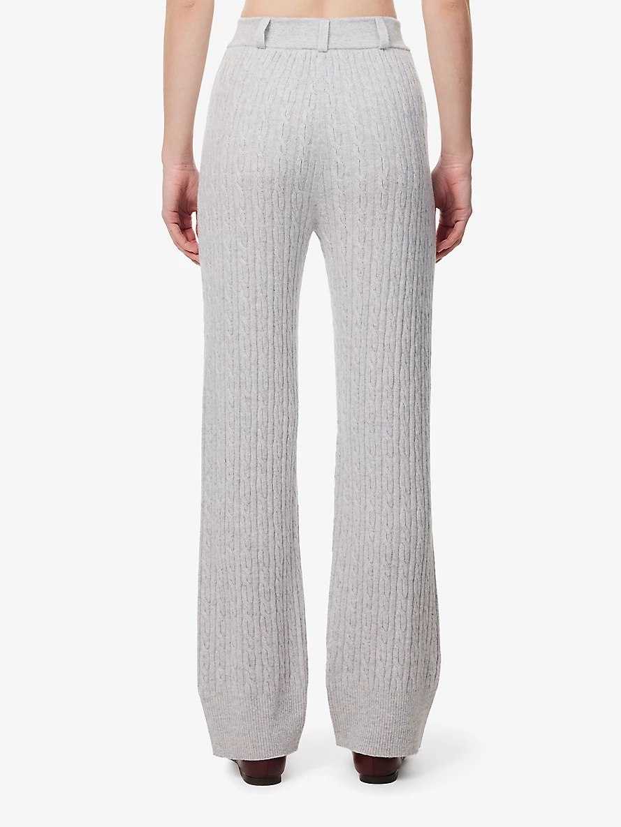 Cable-Knit Straight-Leg Cashmere Trousers - 4