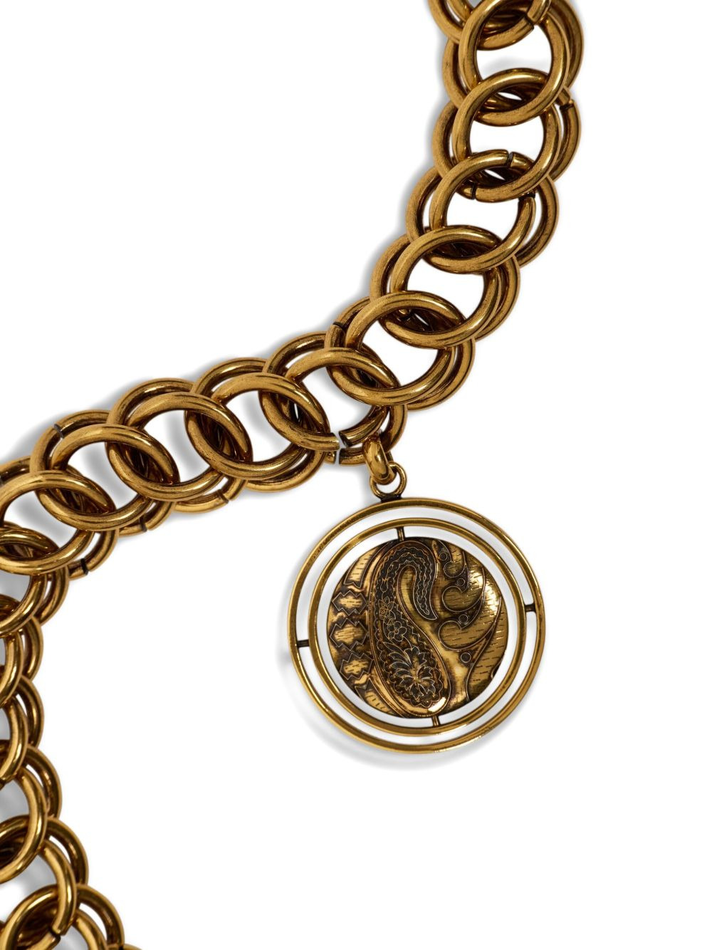 paisley-button chain necklace - 3