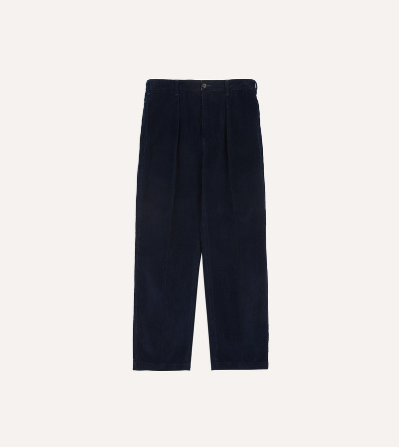 Navy Cotton Corduroy Field Games Trousers - 1