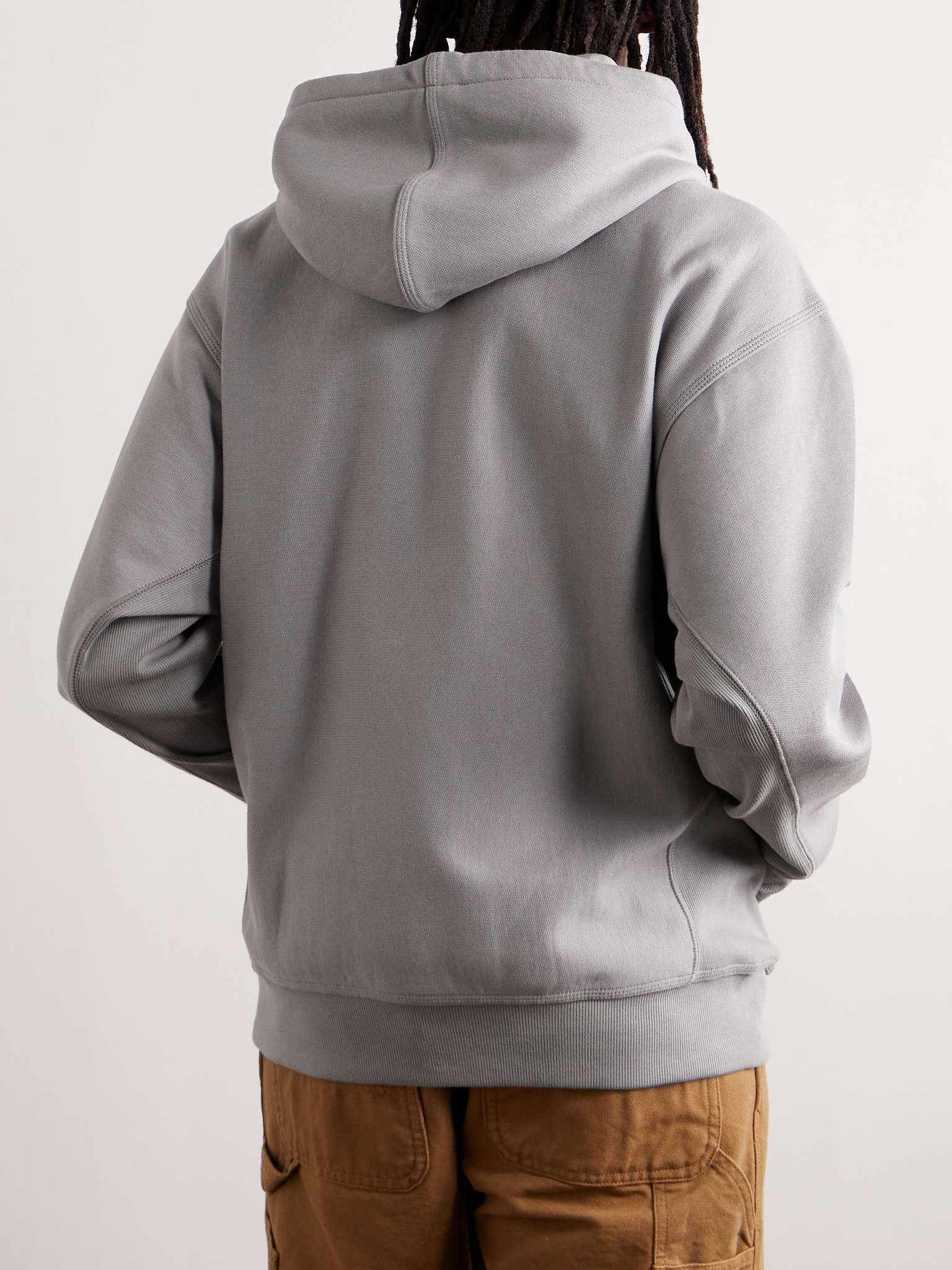 American Script Logo-Embroidered Cotton-Blend Jersey Hoodie - 3