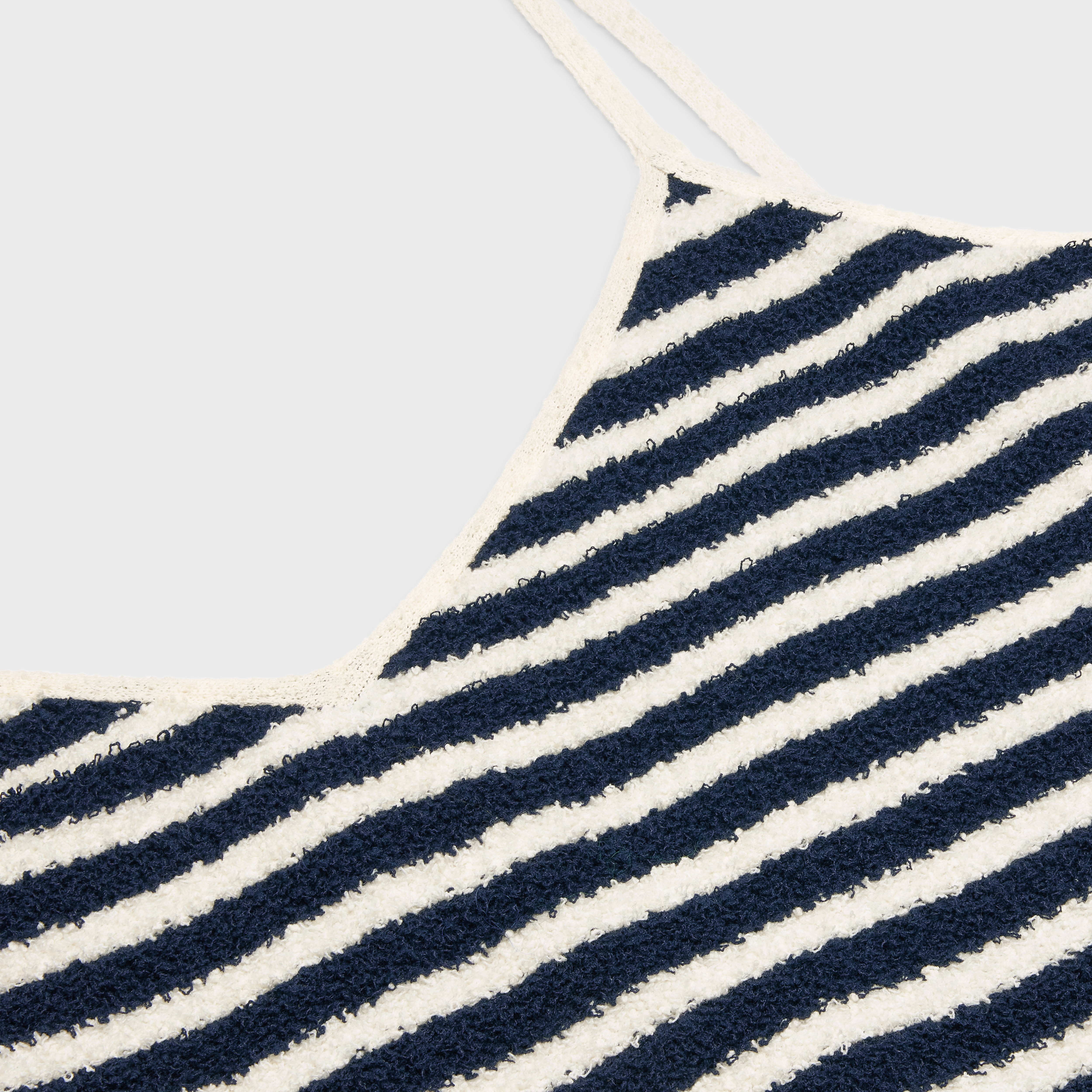 SHORT JUMPSUIT IN STRIPED COTTON BOUCLÉ - 3