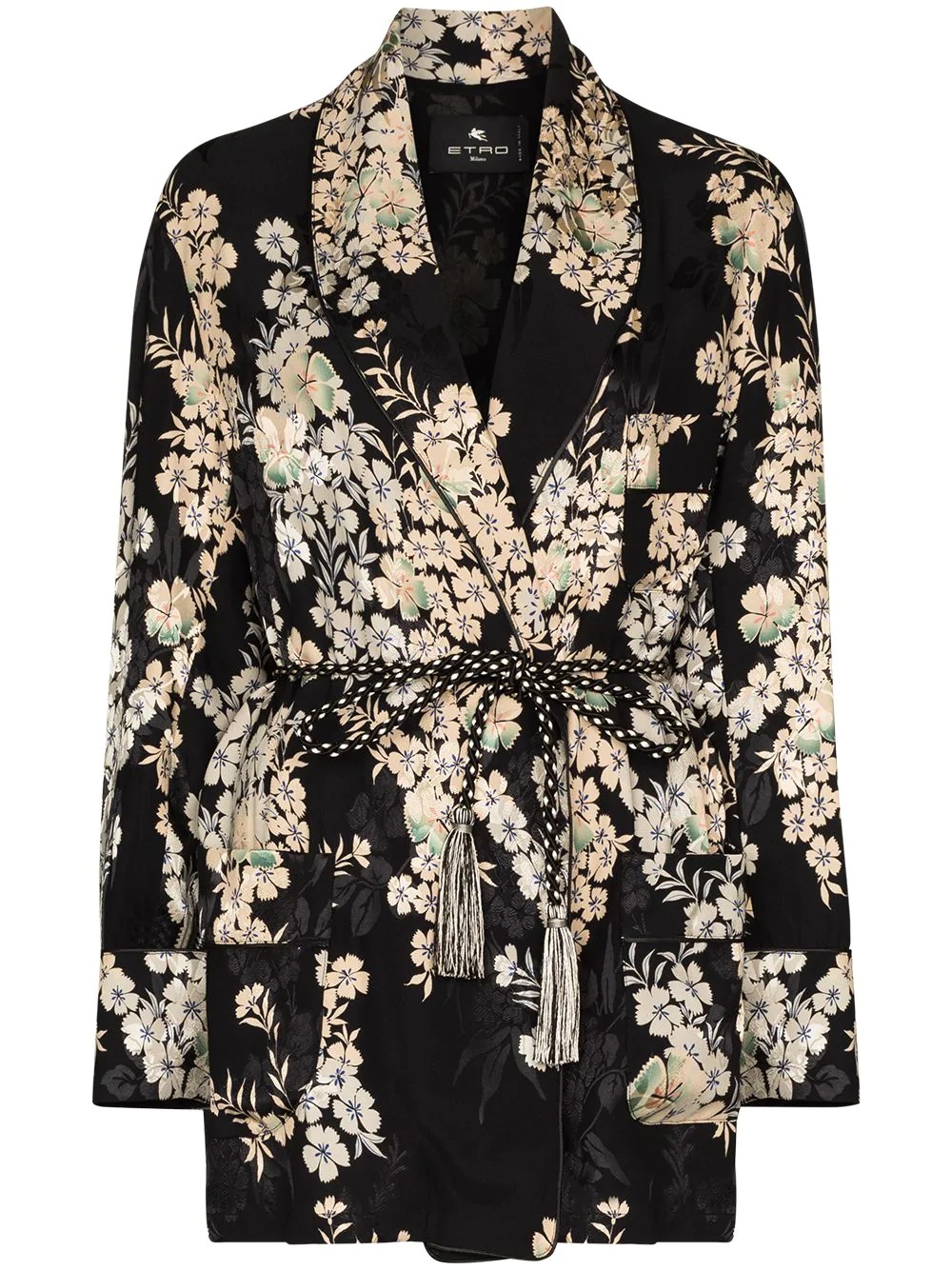 floral jacquard kimono jacket - 1