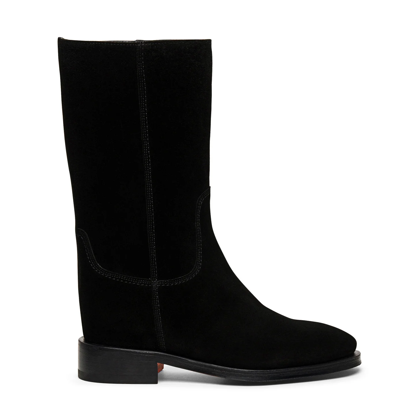 Women's black suede ankle boot - 1
