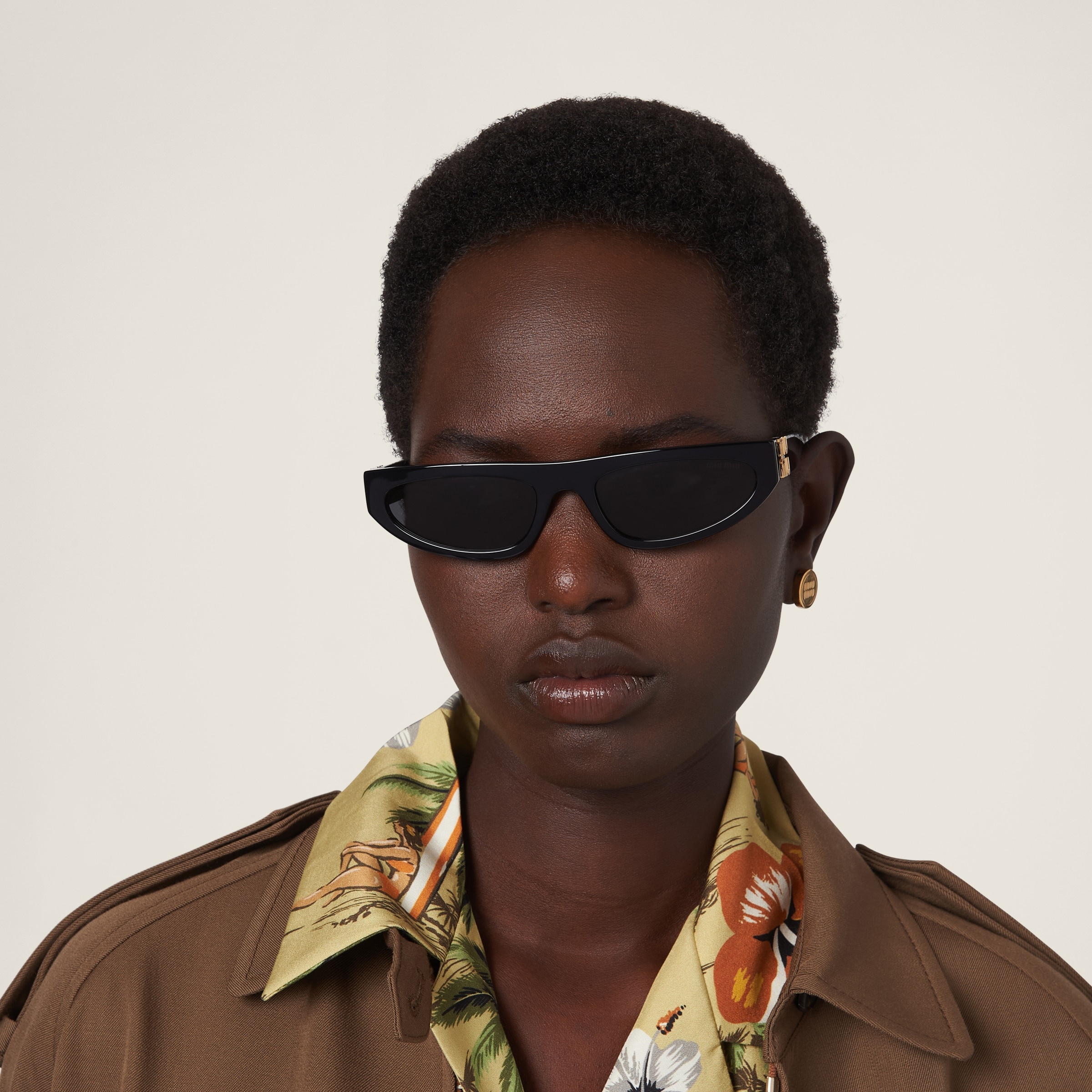 【MIU MIU】Shield Glimpse Sunglasses Slate Gray Lenses Miu Glimpse Sunglasses | Miu Miu