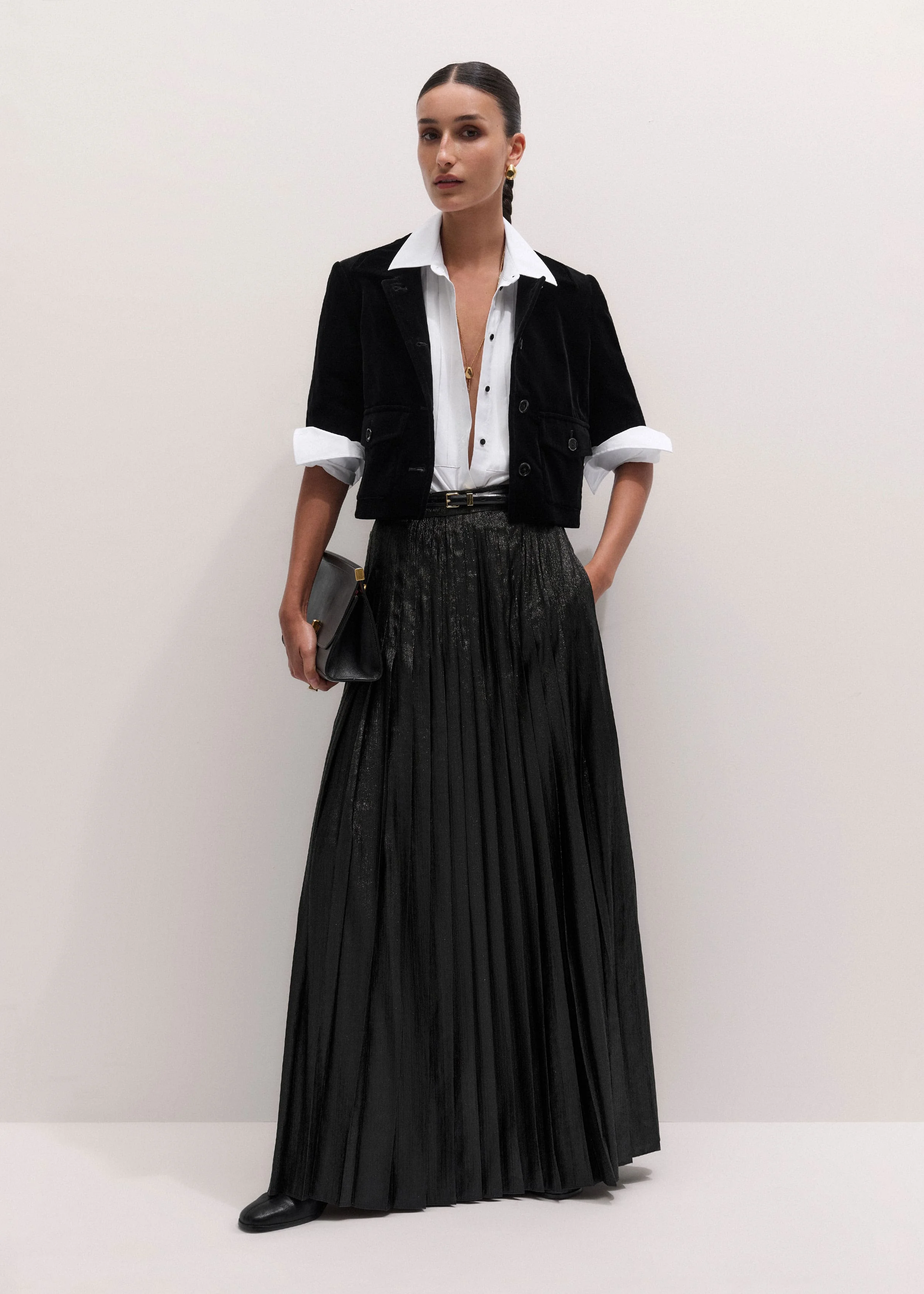 Pleated Full-Length Skirt - 1