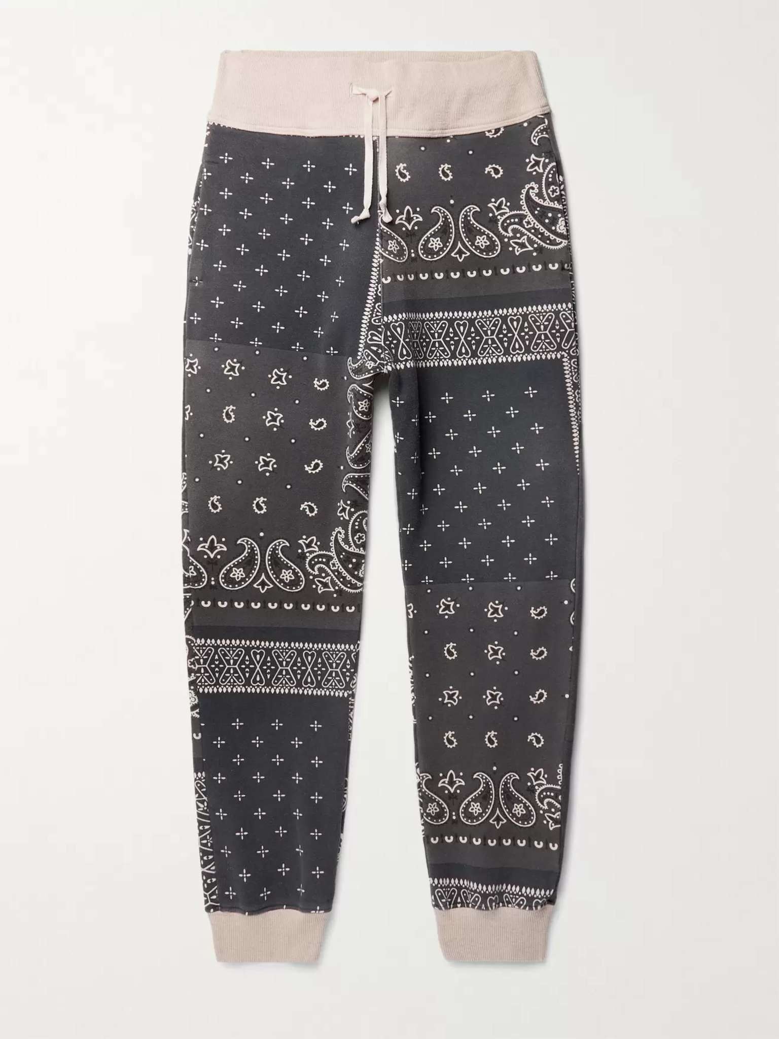 Tapered Bandana-Print Fleece-Back Cotton-Jersey Sweatpants - 1