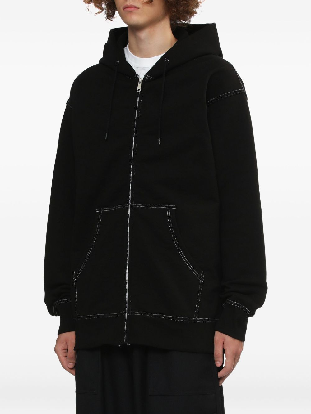 contrast-stitching hoodie - 3