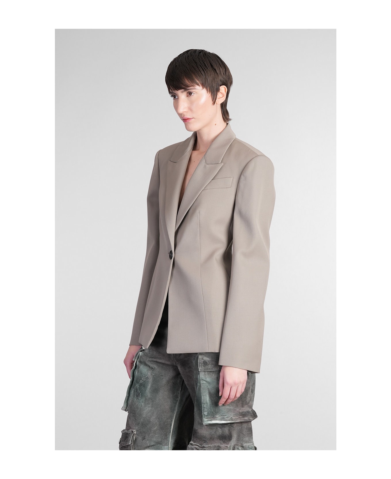 Blazer In Taupe Wool - 4