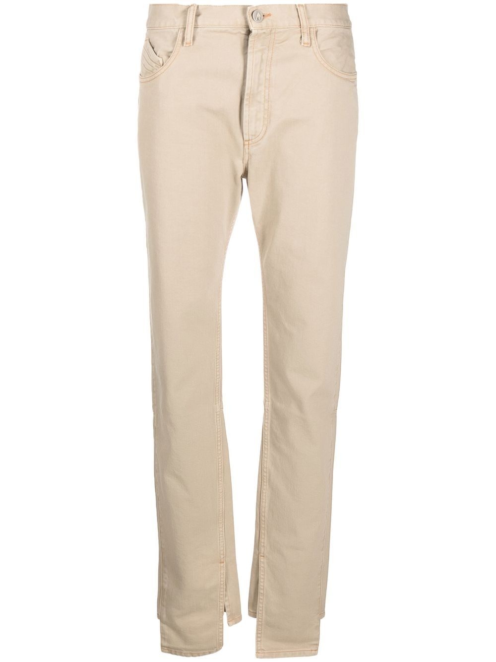 slit-hem straight-leg jeans - 1