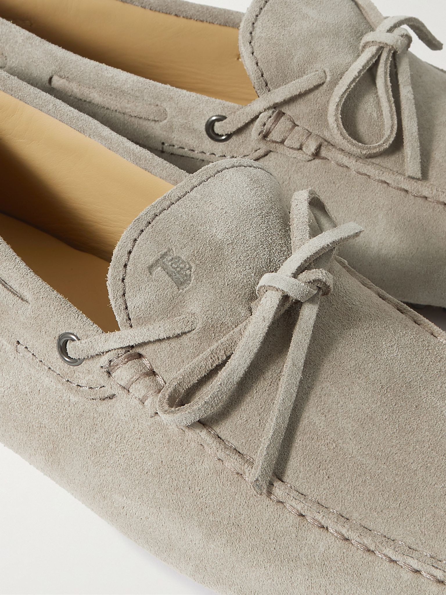 Gommino Suede Driving Shoes Taupe - 6