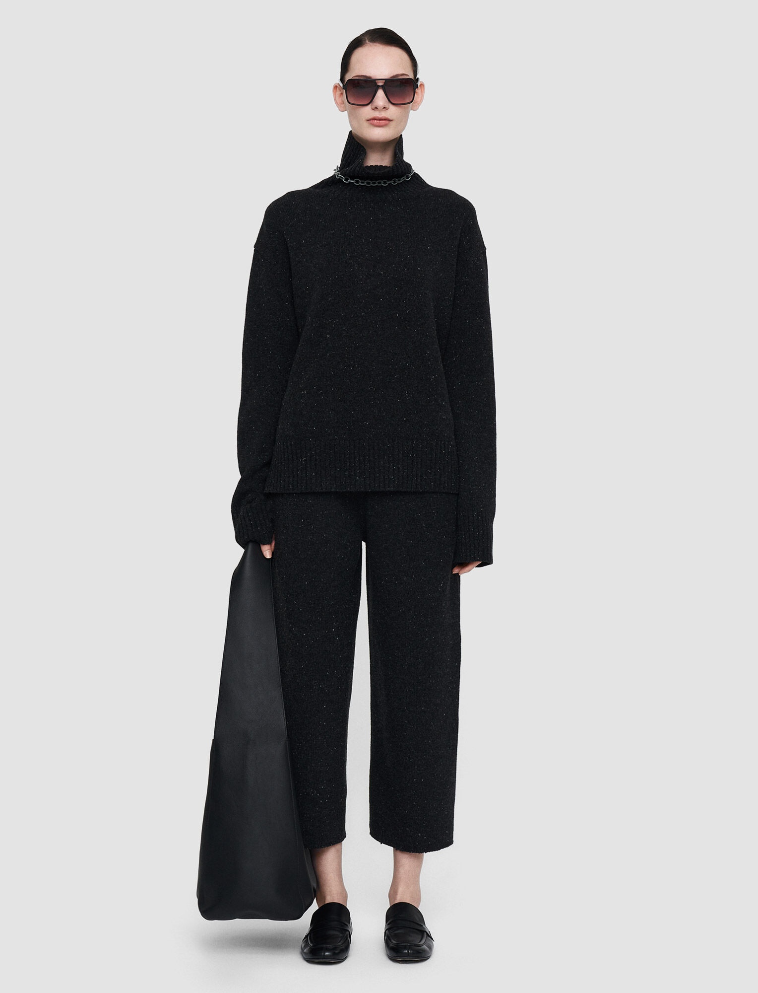 Tweed Knit High Neck Jumper - 2