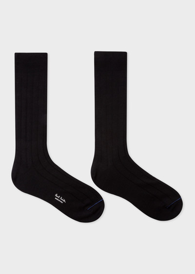 Paul Smith Black Cotton-Blend Ribbed Socks outlook
