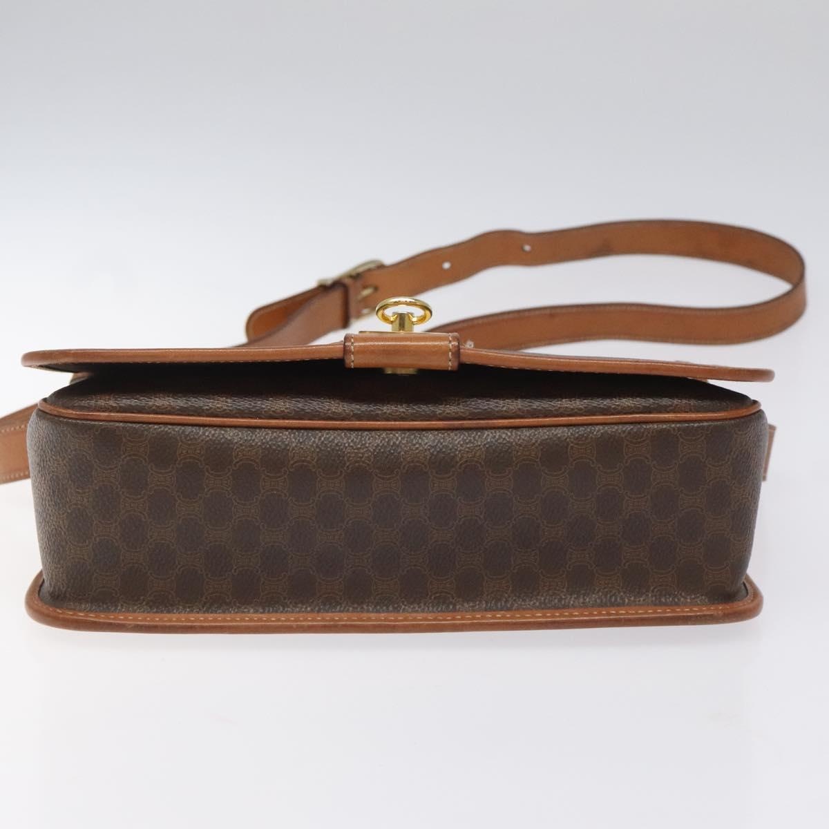 CELINE Macadam Canvas Shoulder Bag Pvc Leather Brown - 5