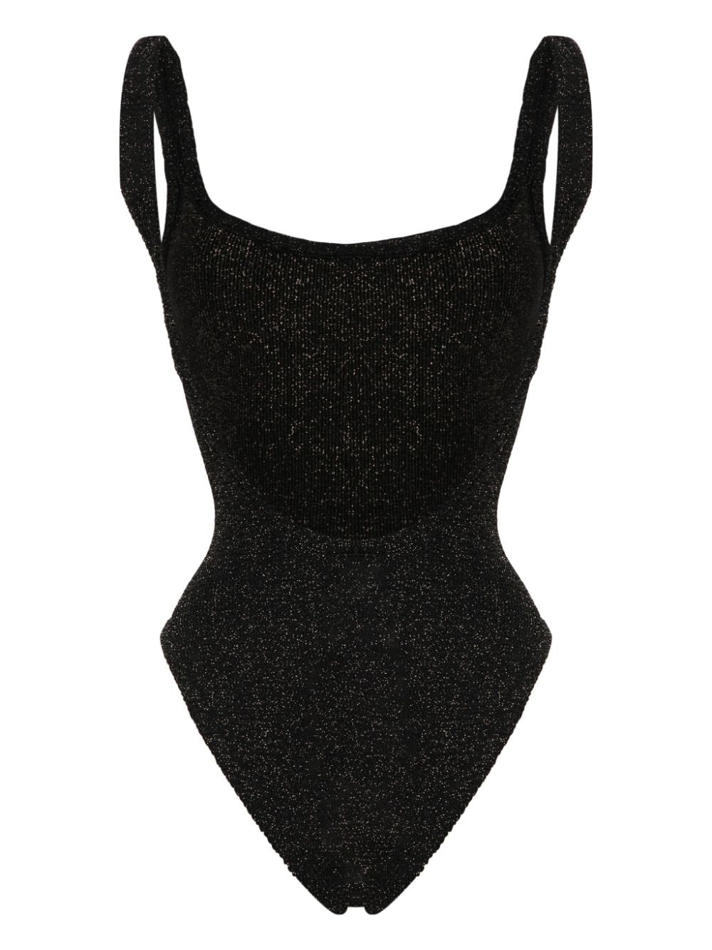 square-neck shirred swimsuit - 2