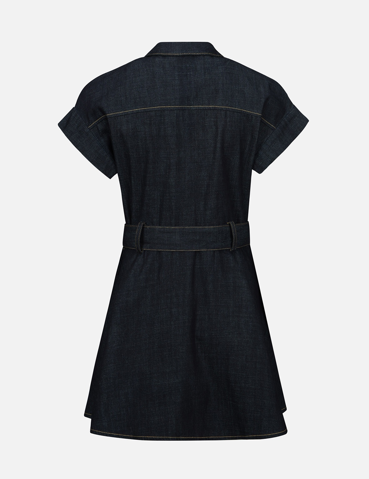 SEAGULL EMBROIDERY DENIM SHIRT DRESS - 2