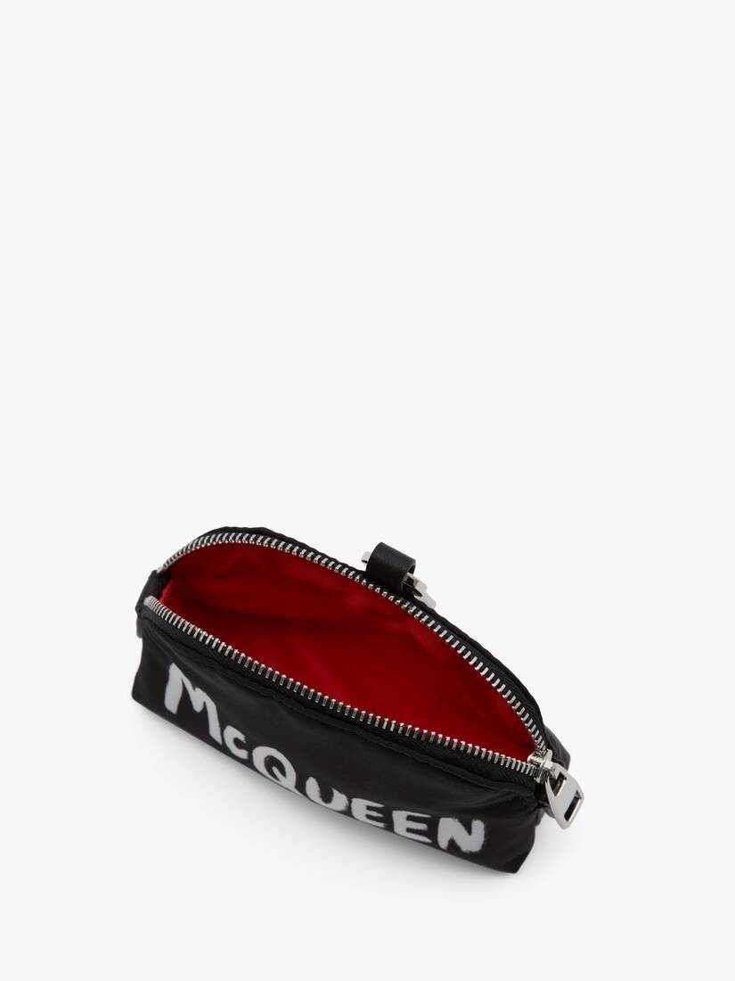 Mcqueen Graffiti Small Zip Pouch in Black/white - 4