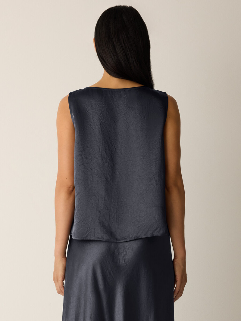 Textured Satin Ballet Neck Tank 4