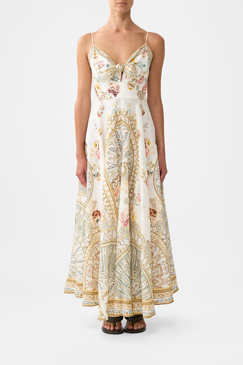 CAMILLA LONG DRESS WITH TIE FRONT outlook